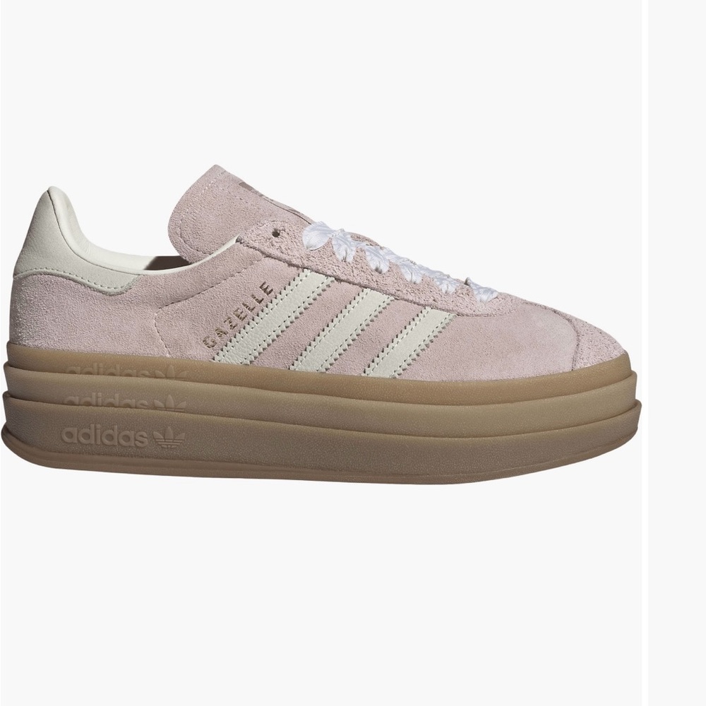 adidas Gazelle Women’s Pink Suede Sneakers with Cream Stripes - Picture 4 of 6